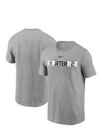 Nike Derek Jeter Heathered Gray New York Yankees Locker Room T Shirt In Heather Gray At Nordstrom