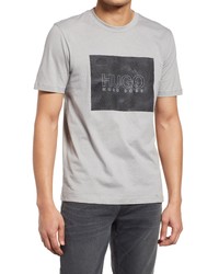 BOSS Dolive Logo Graphic Tee In Silver At Nordstrom