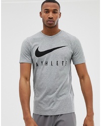 Nike Training Dry Athlete Logo T Shirt In Grey 739420 063