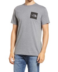 The North Face Fine Logo Graphic Tee In Medium Grey Heather At Nordstrom