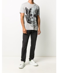 Alexander McQueen Flower Skull Print T Shirt