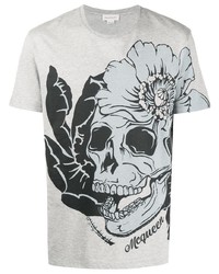 Alexander McQueen Flower Skull Print T Shirt