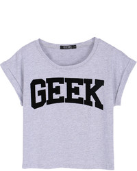 Geek Print Grey T Shirt
