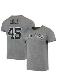 Majestic Threads Gerrit Cole Heathered Gray New York Yankees Name Number Tri Blend T Shirt