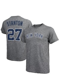 Majestic Threads Giancarlo Stanton Gray New York Yankees Name Number Tri Blend T Shirt