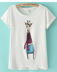 Giraffe Print Grey T Shirt