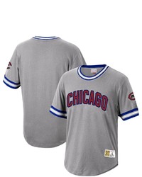 Mitchell & Ness Gray Chicago Cubs Cooperstown Collection Wild Pitch Jersey T Shirt