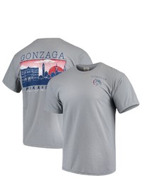 IMAGE ONE Gray Gonzaga Bulldogs Team Comfort Colors Campus Scenery T Shirt