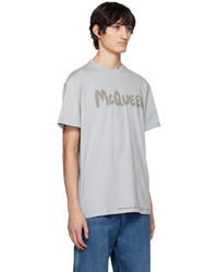Alexander McQueen Gray Graffiti T Shirt