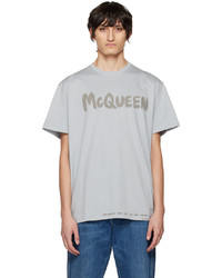 Alexander McQueen Gray Graffiti T Shirt