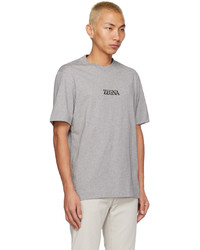Zegna Gray Graphic T Shirt