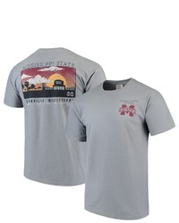 IMAGE ONE Gray Mississippi State Bulldogs Comfort Colors Campus Scenery T Shirt At Nordstrom