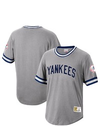 Mitchell & Ness Gray New York Yankees Cooperstown Collection Wild Pitch Jersey T Shirt