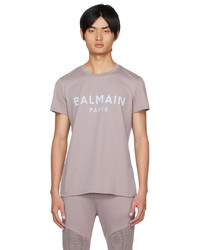Balmain Gray Printed T Shirt