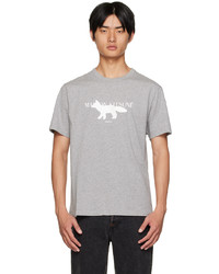 MAISON KITSUNÉ Gray Profile Fox Stamp T Shirt