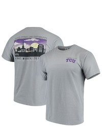IMAGE ONE Gray Tcu Horned Frogs Team Comfort Colors Campus Scenery T Shirt