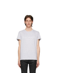 Balmain Grey 3d Logo T Shirt