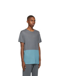 Frenckenberger Grey And Blue Bicolor T Shirt