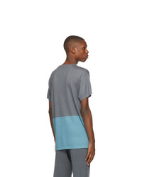 Frenckenberger Grey And Blue Bicolor T Shirt