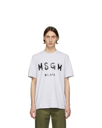 MSGM Grey Artist Logo T Shirt