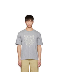 Kenzo Grey Blanket Stitch Tiger T Shirt