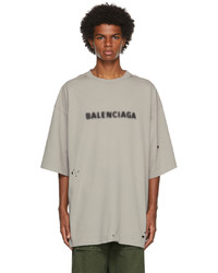 Balenciaga Grey Blurry Distressed T Shirt