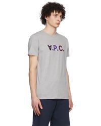 A.P.C. Grey Burgundy Vpc T Shirt