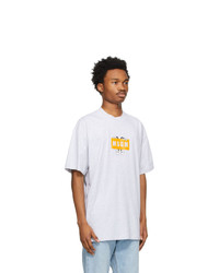 MSGM Grey Cartoon Logo T Shirt