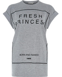 River Island Grey Fresh Princess Print T Shirt