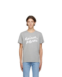 MAISON KITSUNÉ Grey Handwriting Classic T Shirt