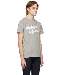 MAISON KITSUNÉ Grey Handwriting T Shirt