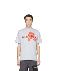 Palm Angels Grey Hibiscus T Shirt