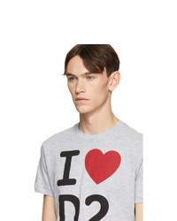 DSQUARED2 Grey I Love D2 T Shirt
