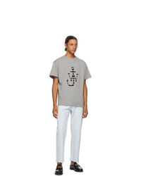 JW Anderson Grey Lasercut Logo T Shirt