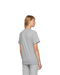 MAISON KITSUNE Grey Lotus Fox T Shirt