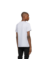 Balmain Grey Print Logo T Shirt