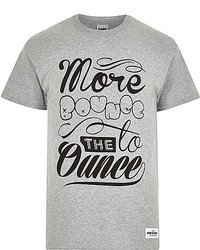 River Island Grey Raregoodsco More Bounce Print T Shirt