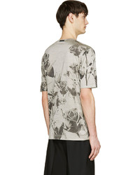 Dolce & Gabbana Grey Rose Print T Shirt