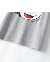 Grey Short Sleeve Felix Print T Shirt