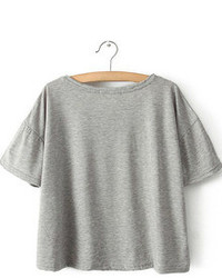 Grey Short Sleeve Mega Geek Monster Print T Shirt