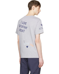 Kenzo Grey Valentines Text T Shirt