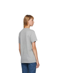 MAISON KITSUNE Grey Yoga Foxes T Shirt