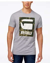 G Star Gstar Raw Faux Mesh Camo Graphic Print Logo T Shirt