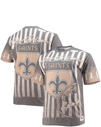 Mitchell & Ness Heathered Black New Orleans Saints Jumbotron Big Tall T Shirt