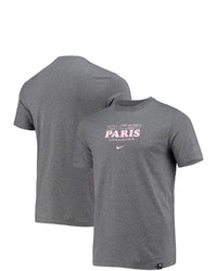 Nike Heathered Charcoal Paris Saint Germain Logo Voice T Shirt