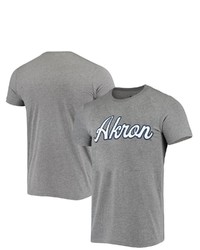 HOMEFIELD Heathered Gray Akron Zips Vintage Script Tri Blend T Shirt