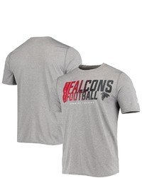 New Era Heathered Gray Atlanta Falcons Combine Authentic Game On T Shirt