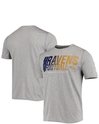 New Era Heathered Gray Baltimore Ravens Combine Authentic Game On T Shirt