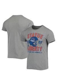 HOMEFIELD Heathered Gray Boise State Broncos Vintage Statue Of Liberty Tri Blend T Shirt