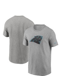 Nike Heathered Gray Carolina Panthers Primary Logo T Shirt